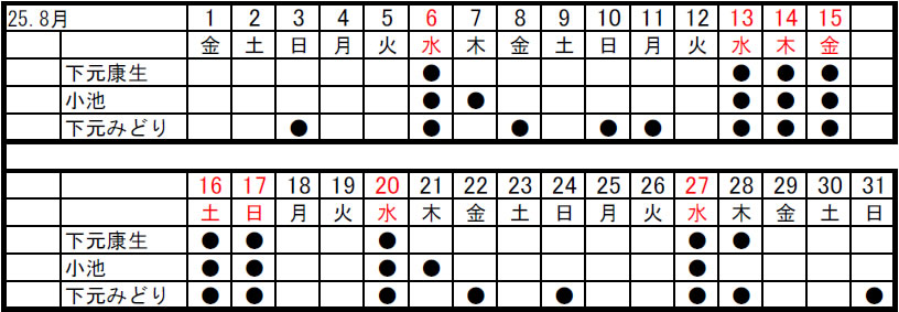 勤務表